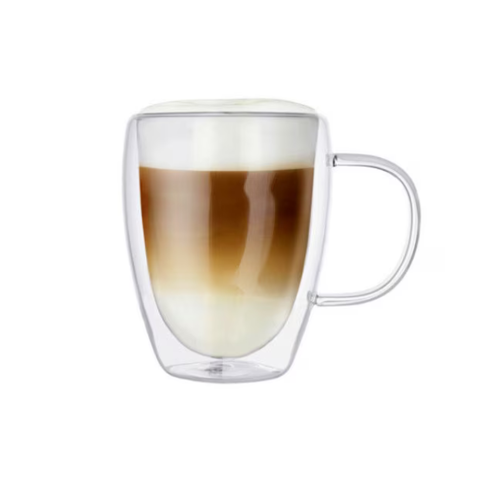 Cana termorezistenta 350 ml cu perete dublu Koken, Sticla borosilicata, Transparent Set 2/4