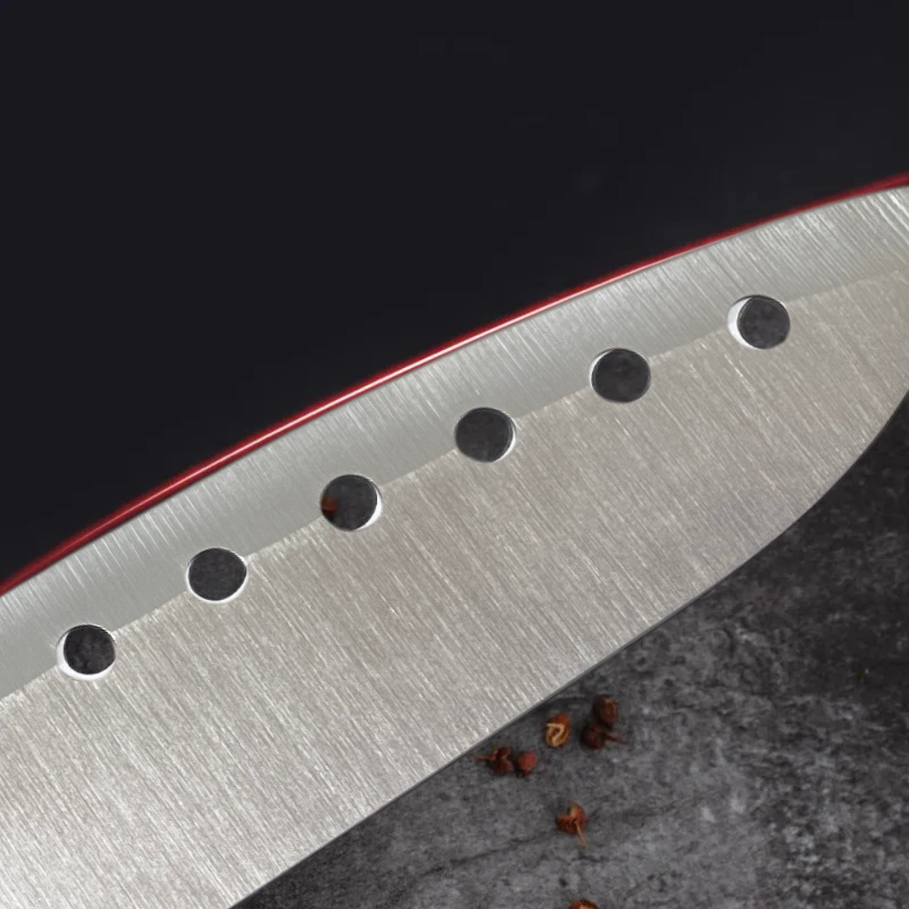 იაპონური Santoku Koken დანა მრავალმხრივი გამოყენებადი, 17.2 სმ უჟანგავი ფოლადის დანა, PP სახელური, პროფესიონალი