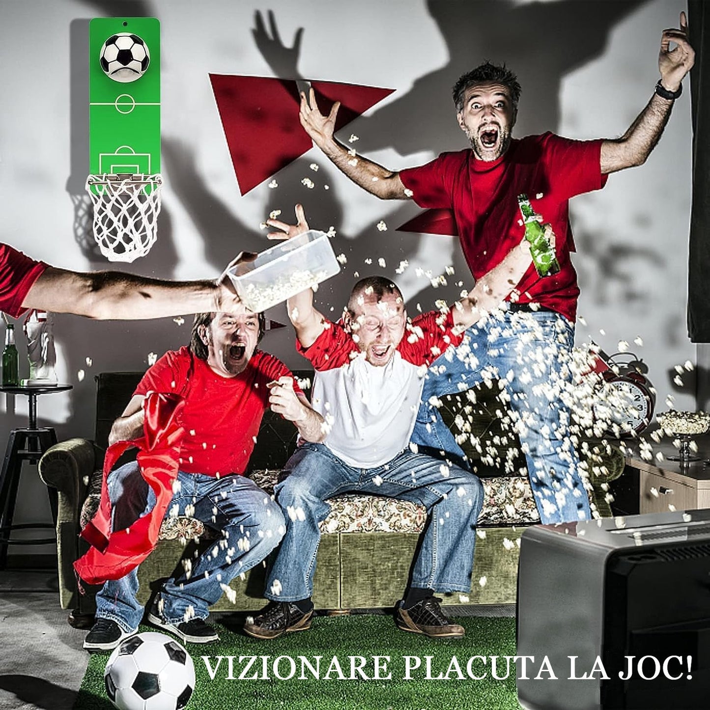 Desfăcător de Sticle cu Colector de Capace Koken, - Decor și Cadou Perfect pentru Suporteri, Bărbați, Fotbal și Sport, 20x8 cm, 3 Moduri de Instalare, Otel/Verde