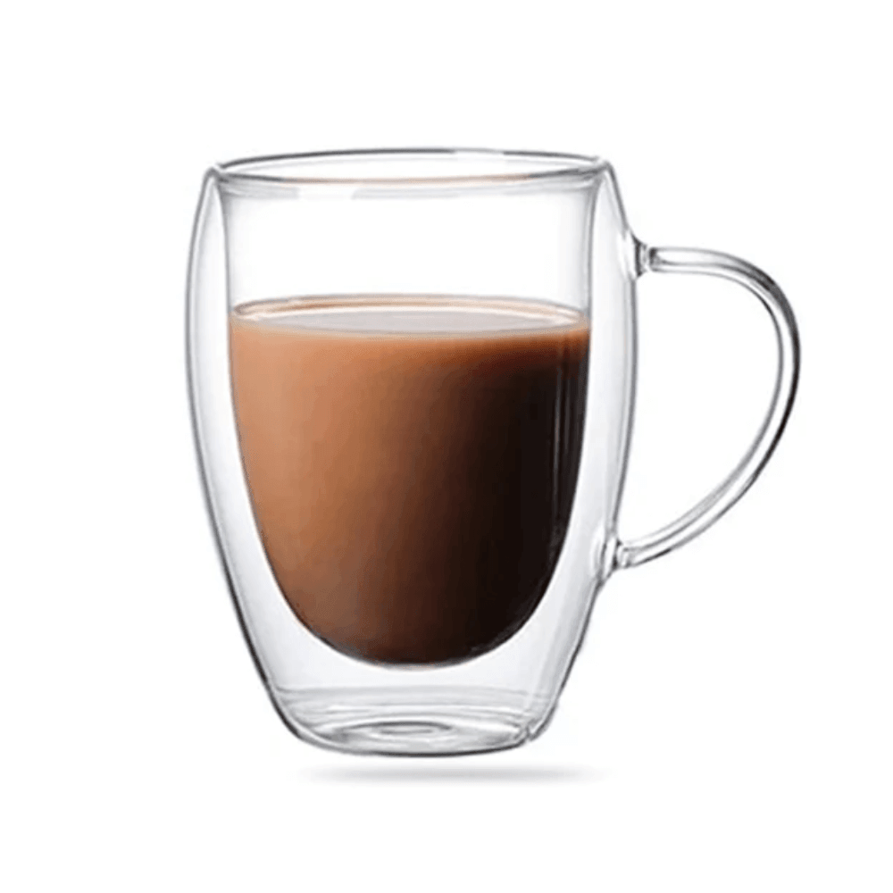 Cana termorezistenta cu perete dublu Koken.ro, Sticla borosilicata, 350 ml, Transparent - köken