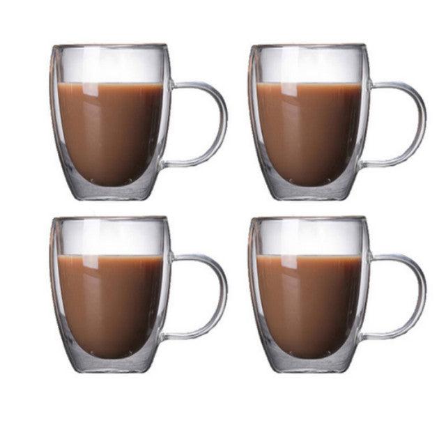 Cana termorezistenta cu perete dublu Koken.ro, Sticla borosilicata, 350 ml, Transparent - köken