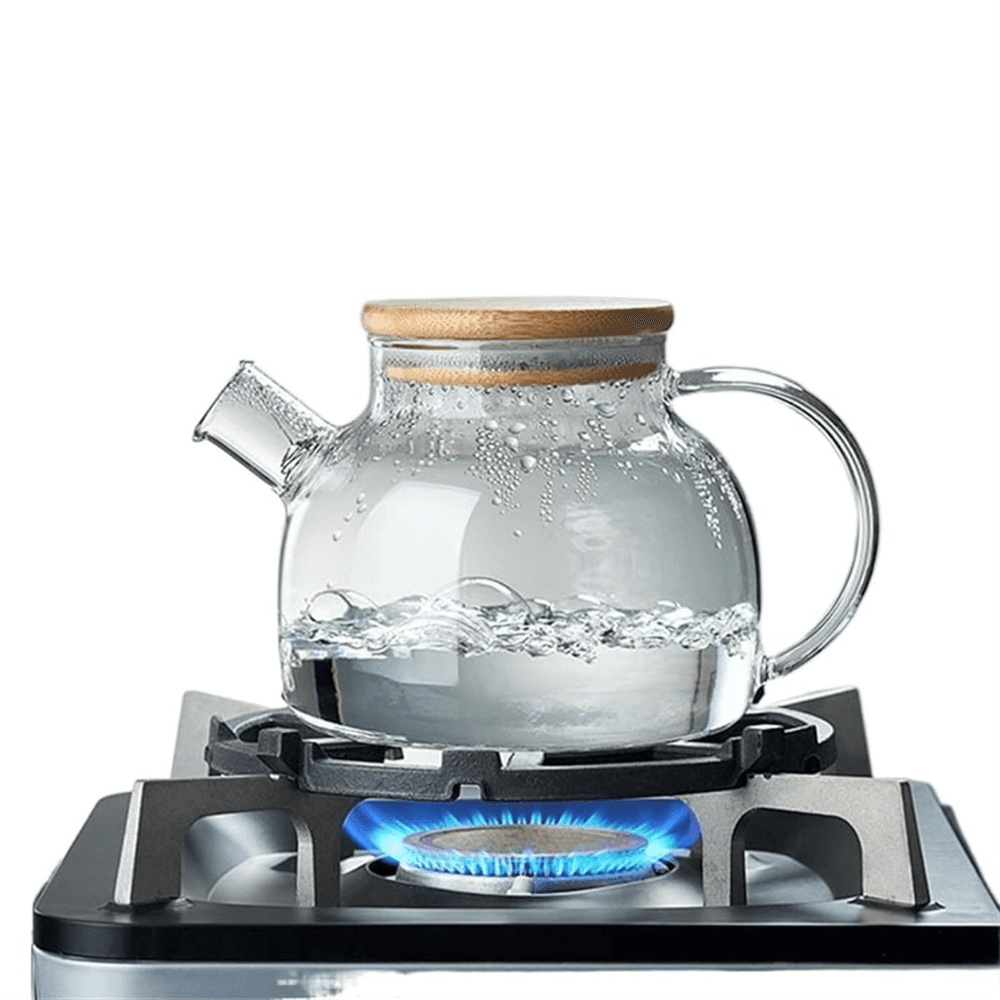 Ceainic cu infuzor Koken.ro, Sticla termorezistentă borosilicată, 950 ml, Capacul din bambus/oțel inoxidabil, Rezistent la temperaturi extreme 150℃, - köken