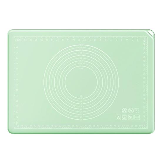 Covoraș Siliconic cu Margini Crescute Koken, Plansa de Lucru cu Marimi Extra, 45x65 cm, - Frământare, Rulare, Întindere Aluat, Scala de Măsurare, Rezistent Termic, Durabil, Ecologic, Turcoaz