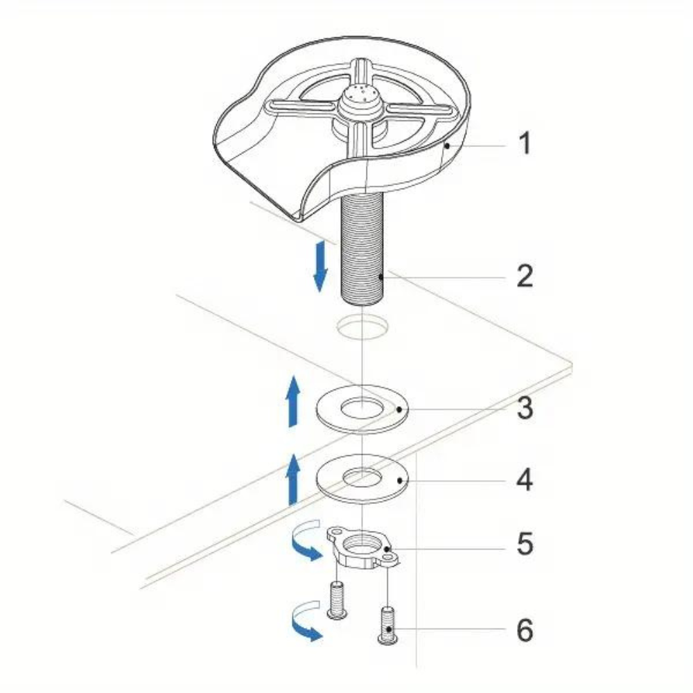 Dispozitiv Spalare Pahare Koken din inox, Spalator pahare cu presiune pentru chiuveta din Otel inoxidabil,Kit de Asamblare Inclus, Anti-rugina, Negru/Argintiu