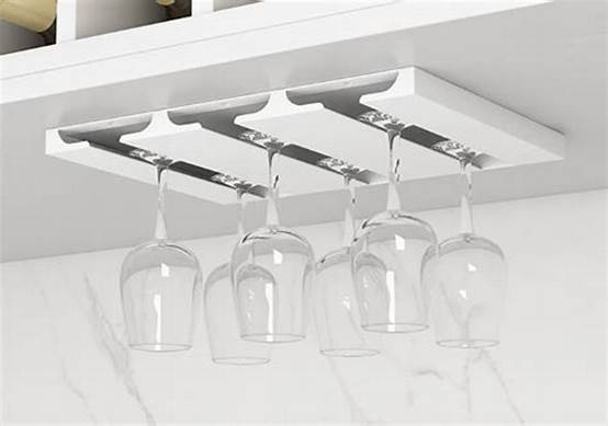 Suport suspendat pentru pahare cu picior Koken, potrivit pentru diverse tipuri de pahare, 2 x 11x 25 cm, Plastic/Alb