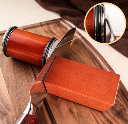 Koken Rolling System დანის სათლელის ნაკრები, ბრილიანტის სათლელი ქვა, 2 კუთხე 15°/20°, ხე 