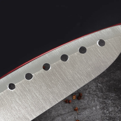 იაპონური Santoku Koken დანა მრავალმხრივი გამოყენებადი, 17.2 სმ უჟანგავი ფოლადის დანა, PP სახელური, პროფესიონალი