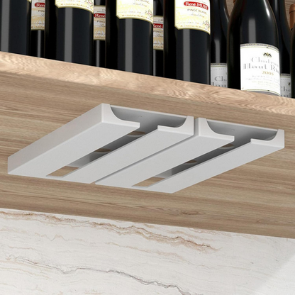 Suport suspendat pentru pahare cu picior Koken, potrivit pentru diverse tipuri de pahare, 2 x 11x 25 cm, Plastic/Alb