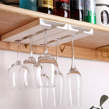 Suport suspendat pentru pahare cu picior Koken, potrivit pentru diverse tipuri de pahare, 2 x 11x 25 cm, Plastic/Alb