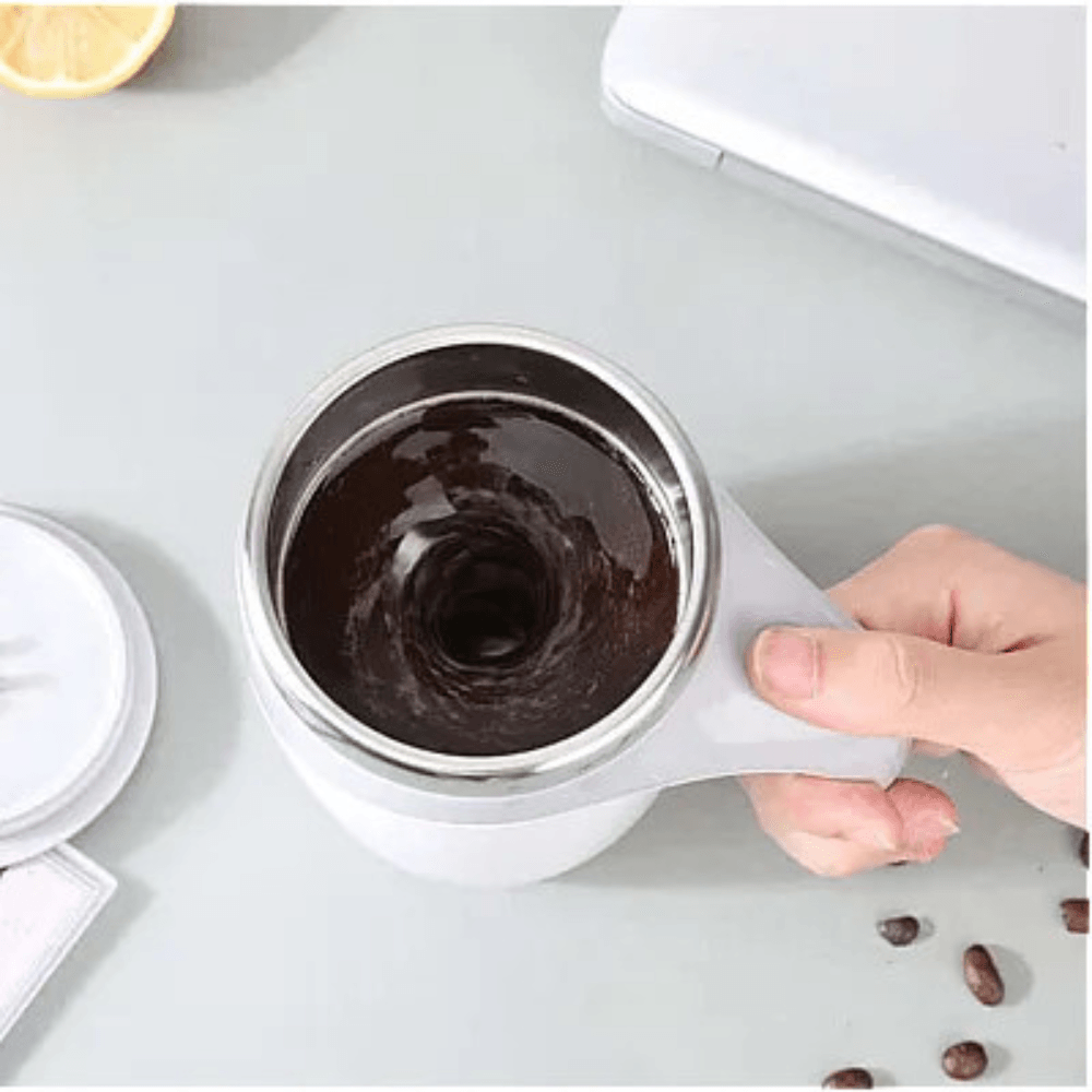 Cana Hurricane Koken, multifunctionala tip Termos, Cana cu amestecare automata din otel inoxidabil, ideala pentru cafea, ceai, Limonada, ciocolata calda, lapte, 380 ml, Alb/Gri - köken