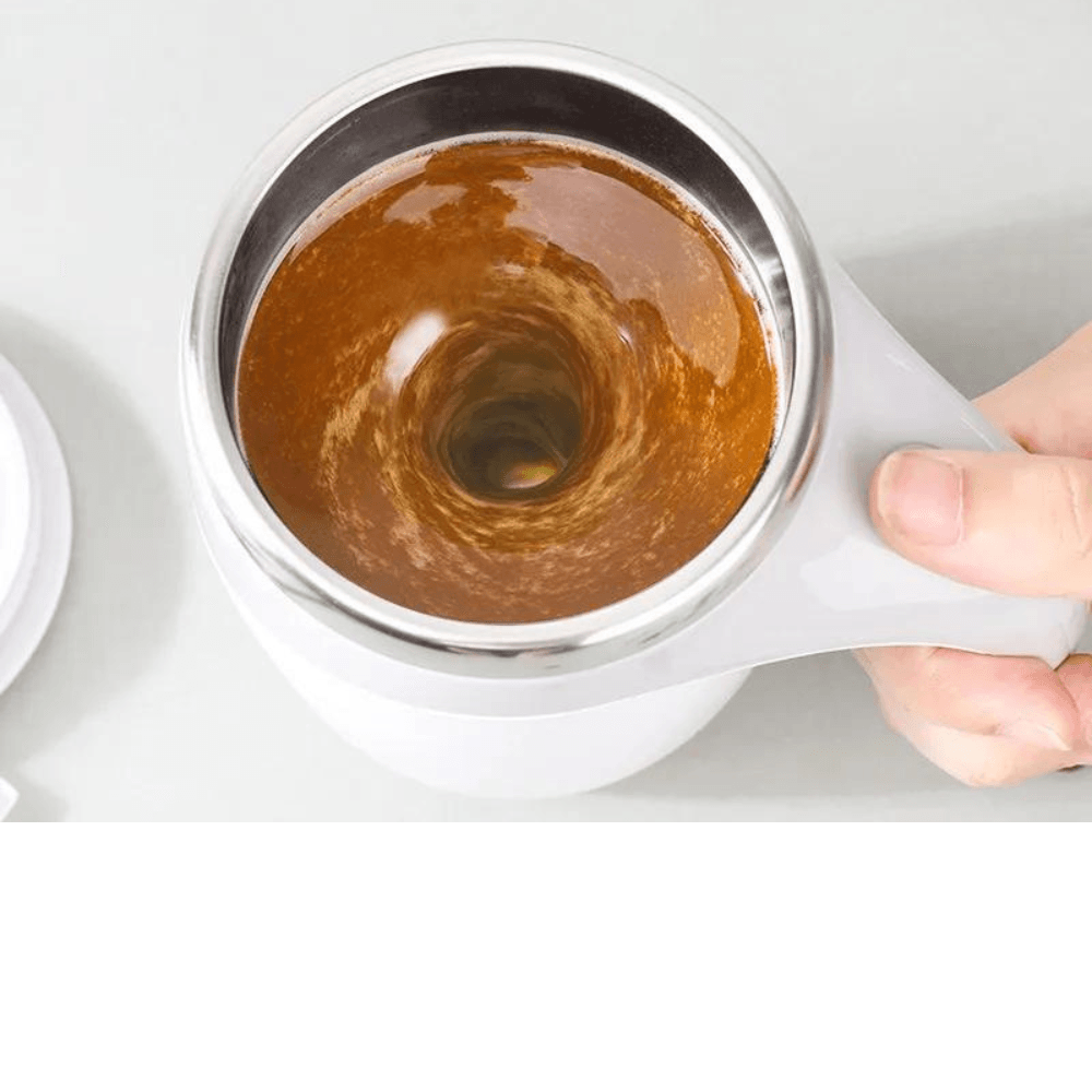 Cana Hurricane Koken, multifunctionala tip Termos, Cana cu amestecare automata din otel inoxidabil, ideala pentru cafea, ceai, Limonada, ciocolata calda, lapte, 380 ml, Alb/Gri - köken