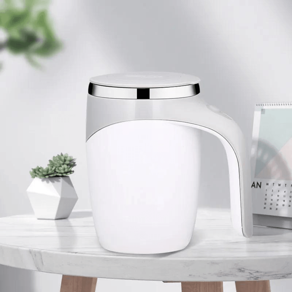 Cana Hurricane Koken, multifunctionala tip Termos, Cana cu amestecare automata din otel inoxidabil, ideala pentru cafea, ceai, Limonada, ciocolata calda, lapte, 380 ml, Alb/Gri - köken