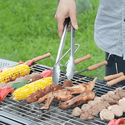 Cleste pentru bucatarie si grill Koken.ro, Otel inoxidabil/Silicon, gătește și servește cu ușurință, 36x3,8 cm, Negru/Argintiu - köken