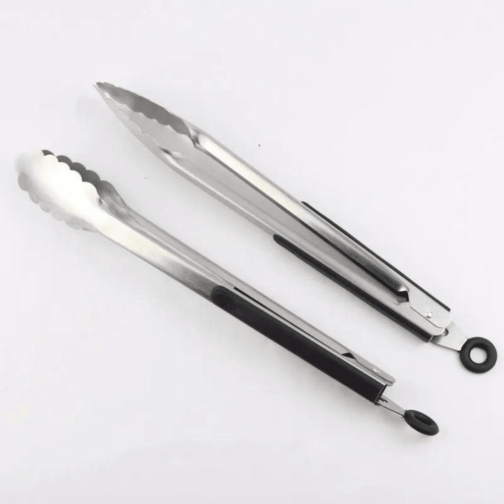 Cleste pentru bucatarie si grill Koken.ro, Otel inoxidabil/Silicon, gătește și servește cu ușurință, 36x3,8 cm, Negru/Argintiu - köken