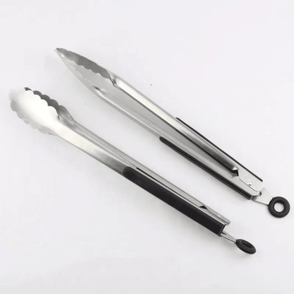 Cleste pentru bucatarie si grill Koken.ro, Otel inoxidabil/Silicon, gătește și servește cu ușurință, 36x3,8 cm, Negru/Argintiu - köken