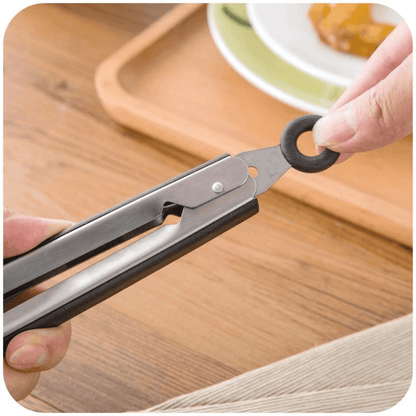 Cleste pentru bucatarie si grill Koken.ro, Otel inoxidabil/Silicon, gătește și servește cu ușurință, 36x3,8 cm, Negru/Argintiu - köken