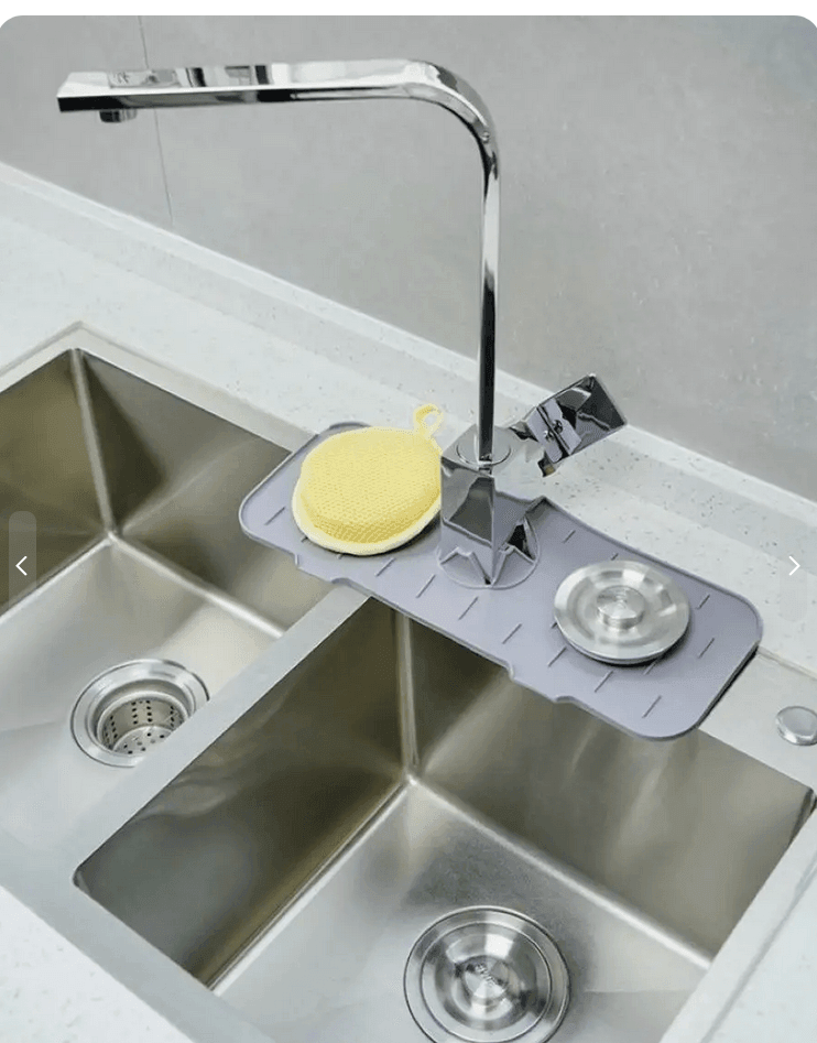 Covoras protectie chiuveta Koken.ro, Protectie anti-stropire, Silicon, pliabil, suprafata anti-alunecare, 37 x 14 x 6,3 cm, Gri - köken