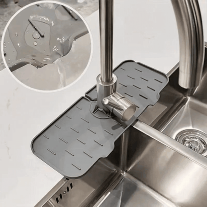 Covoras protectie chiuveta Koken.ro, Protectie anti-stropire, Silicon, pliabil, suprafata anti-alunecare, 37 x 14 x 6,3 cm, Gri - köken