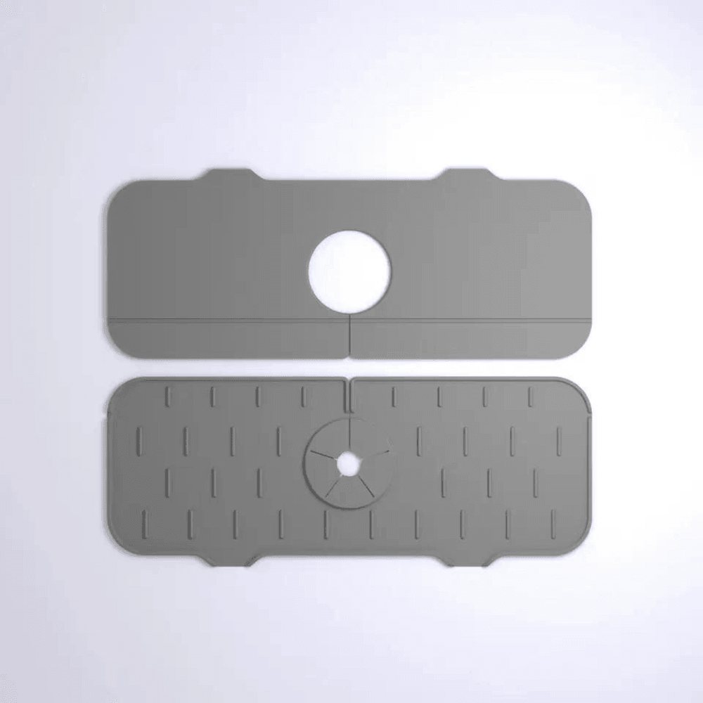 Covoras protectie chiuveta Koken.ro, Protectie anti-stropire, Silicon, pliabil, suprafata anti-alunecare, 37 x 14 x 6,3 cm, Gri - köken