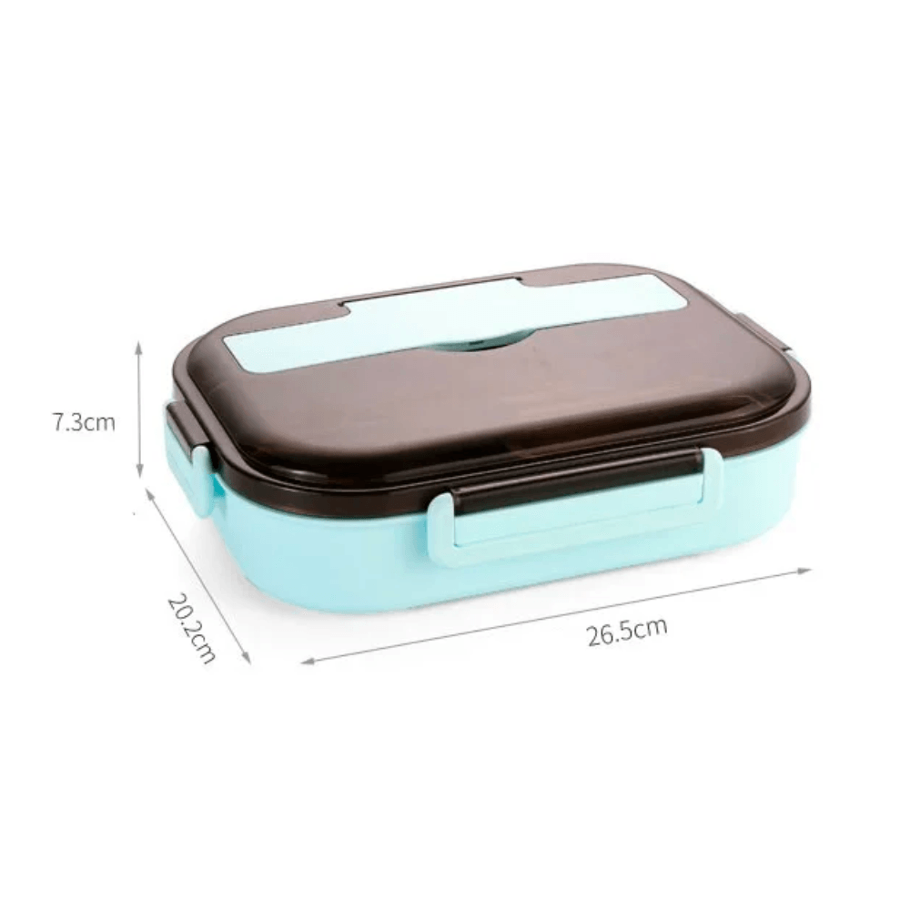 Cutie pentru pranz Koken.ro, Otel inoxidabil/Polipropilena, Rezistenta la scurgeri, Caserola cu 3 Compartimente - köken